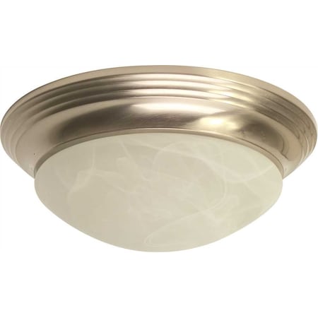 Royal Cove 2-Light Brushed Nickel Flushmount Twist and Lock with Alabaster Swirl Glass 563116